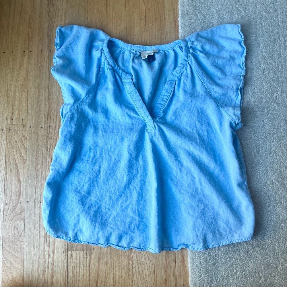 Linen blue top